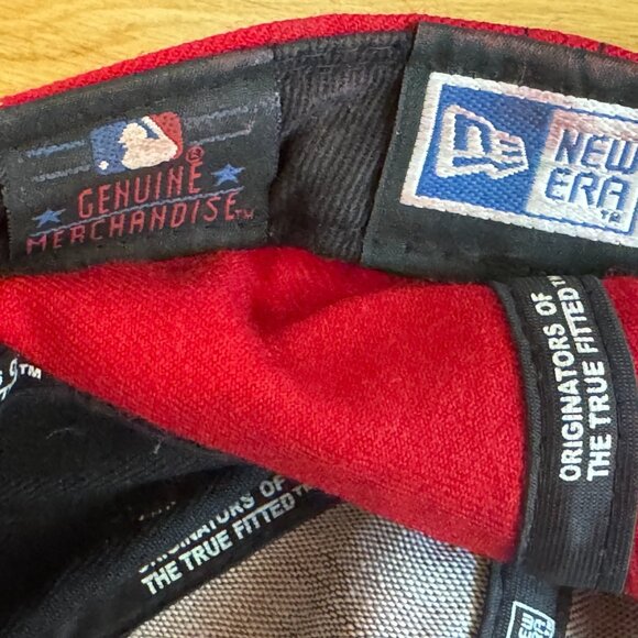 NEW ERA MLB Philly Phillies 100% Wool Baseball Hat, Logo Patch, Red/Black, 7 1/8 - Picture 15 of 16